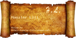 Haszler Lili névjegykártya